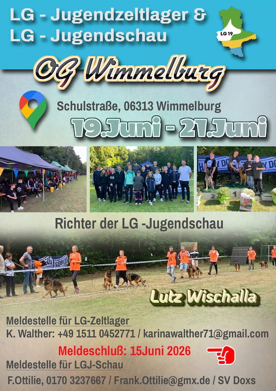 Flyer Landesgruppen-Jugendzuchtschau und Jugendzeltlager 19.-21. Juni 2026